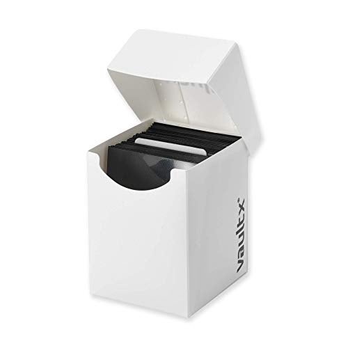 Vault X Trading Card Deck Box and 150 Black Card Sleeves, fits 100+ Sleeved Cards, Large Standard, Holder Storage Box, for MTG Commander Game, TCG (White) - Image 4