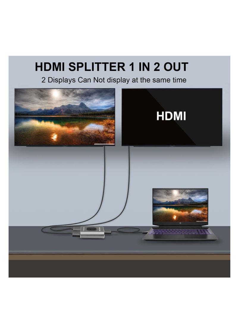 KASTWAVE - HDMI Switch 4K 60Hz, Bi-Directional HDMI Switcher 2 in 1 Out, HDMI Splitter 1 in 2 Out, Plug and Play, HDMI Switch Supports 4K 3D 1080P for PS4 Xbox Blu-Ray Player Fire Stick PC HDTV (Silvery) - Image 1