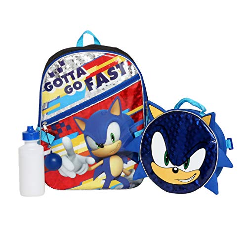 Sega Boys 4PC Sonic the Hedgehog Licensed Backpack and Lunch Set - Image 1