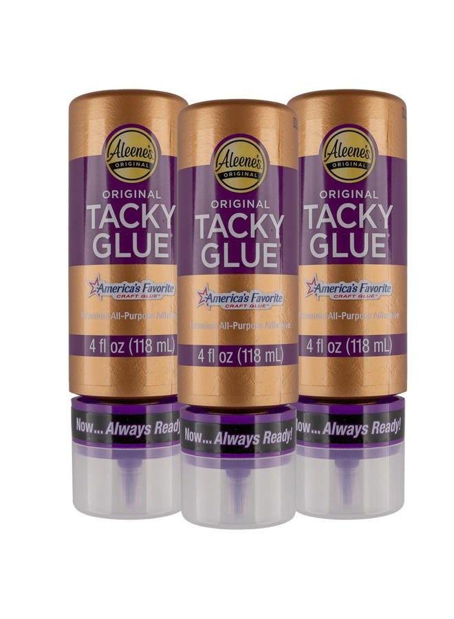 Craft County All Purpose Tacky Glue – Dries Clear– 4 OZ – 3 Pack - Image 1
