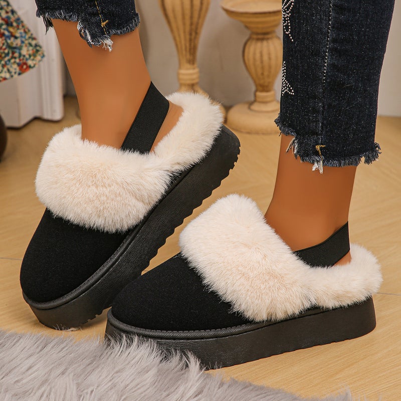 Mao Mao Cotton Slippers Women Wear Thick-Soled Snow Boots With Half Cotton Shoes - Image 2