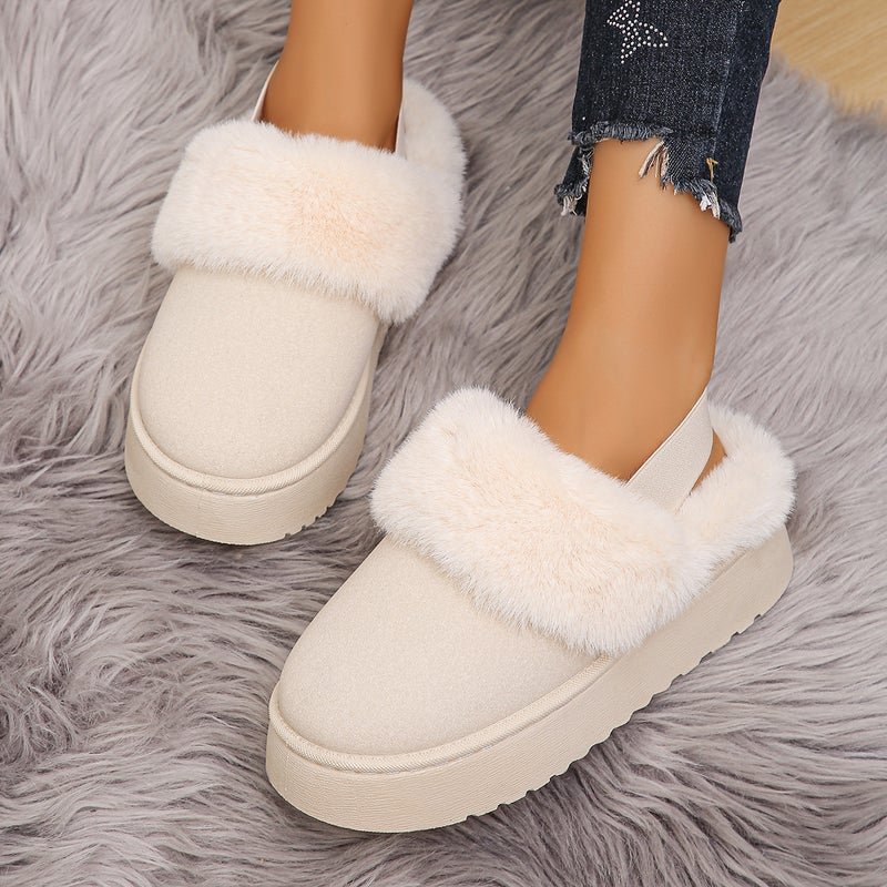 Mao Mao Cotton Slippers Women Wear Thick-Soled Snow Boots With Half Cotton Shoes - Image 5