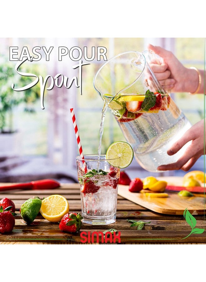 Simax Large Glass Pitcher With Spout, 2.5 Qt Glass Pitchers With Handle, Borosilicate Glass Sangria Pitcher, Big Water Pitcher Glass, Angled Cylinder Design Sangria Pitchers, 80 Oz Cocktail Pitcher - Image 4