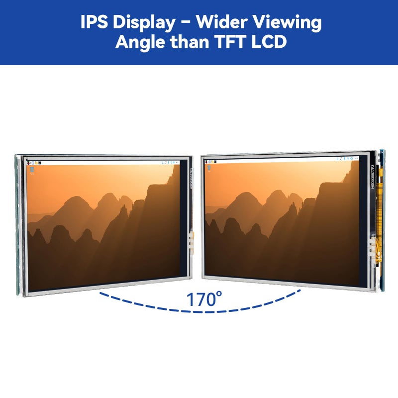 SunFounder 3.5 Inch 480x320 Touch Screen IPS LCD SPI Display Monitor with Stylus for Raspberry Pi 5/4B/Pironman 5/Max, 50â€¯FPS, 65K Colors, 40pin, Trixie, Ubuntu, Kali Linux, RetroPie - Image 2