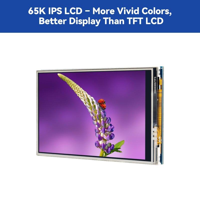 SunFounder 3.5 Inch 480x320 Touch Screen IPS LCD SPI Display Monitor with Stylus for Raspberry Pi 5/4B/Pironman 5/Max, 50â€¯FPS, 65K Colors, 40pin, Trixie, Ubuntu, Kali Linux, RetroPie - Image 3