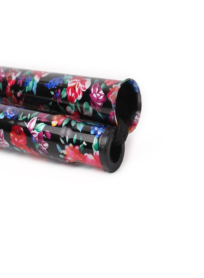 Comfkey Folding Lightweight Walking Stick - Adjustable Aluminum Metal Collapsible Travel Cane with Non-Slip Rubber Base (Black Floral 2) - Image 4