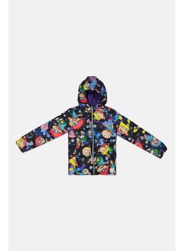 nickelodeon Kids Girl Graphic Print Hooded Jacket, Purple Combo  - Image 1
