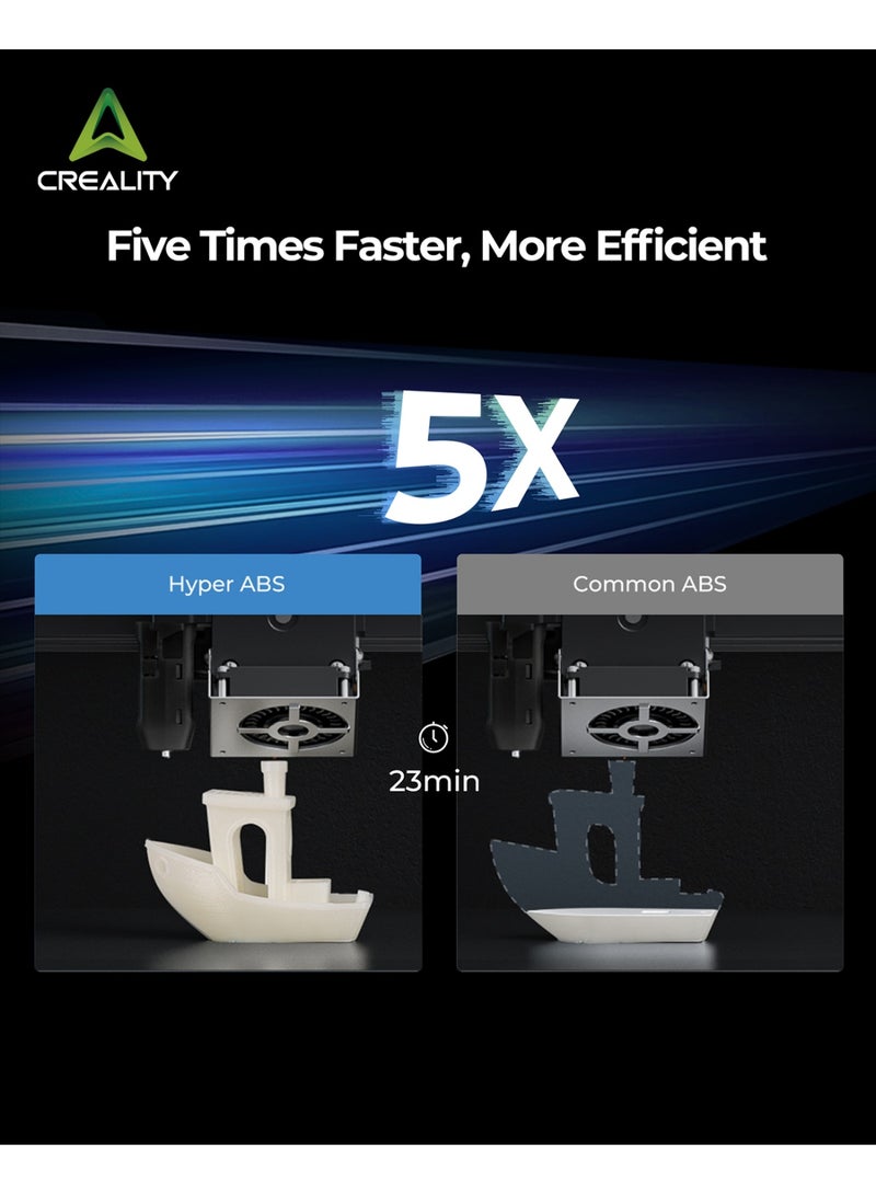 كريليتي 3D خيوط هايبر ABS 1.75 مم باللون الأسود، خيوط طابعة ثلاثية الأبعاد ABS لمقاومة درجات الحرارة العالية، مقاومة عالية للصدمات، عديم الرائحة وغير سامة 1 كجم/بكرة، تناسب معظم الطابعات ثلاثية الأبعاد - Image 2