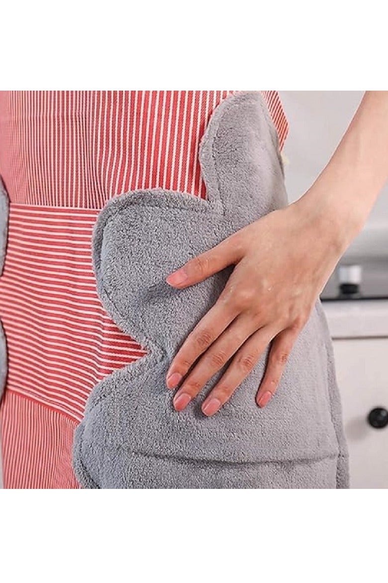 مريلة طبخ بتصميم خطوط رفيعة مقاومة للماء – أحمر  - Image 3