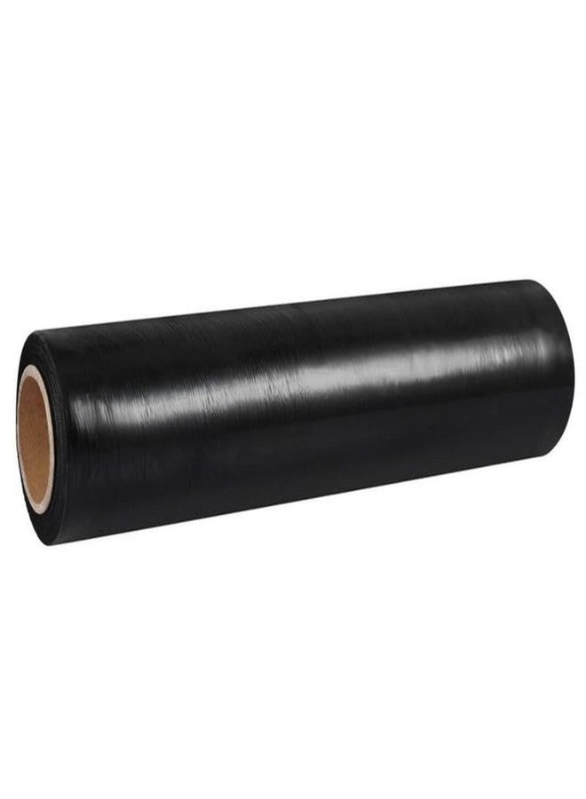Lapeta Black Stretch Film Wrapping Roll – 16 Inch x 200 Meter, Self-Adhesive Wrap for Packing, Moving, and Storage - Image 1