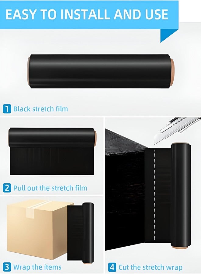 Lapeta Black Stretch Film Wrapping Roll – 16 Inch x 200 Meter, Self-Adhesive Wrap for Packing, Moving, and Storage - Image 4
