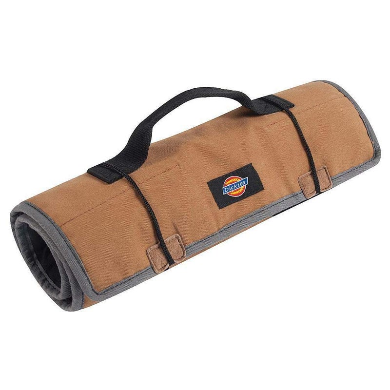 Dickies Small WrenchScrewdriver Organizer Roll for Mechanics 16 Tool Pockets Durable Canvas Construction 135 in x 1275 in Unrolled GreyTan - Image 2