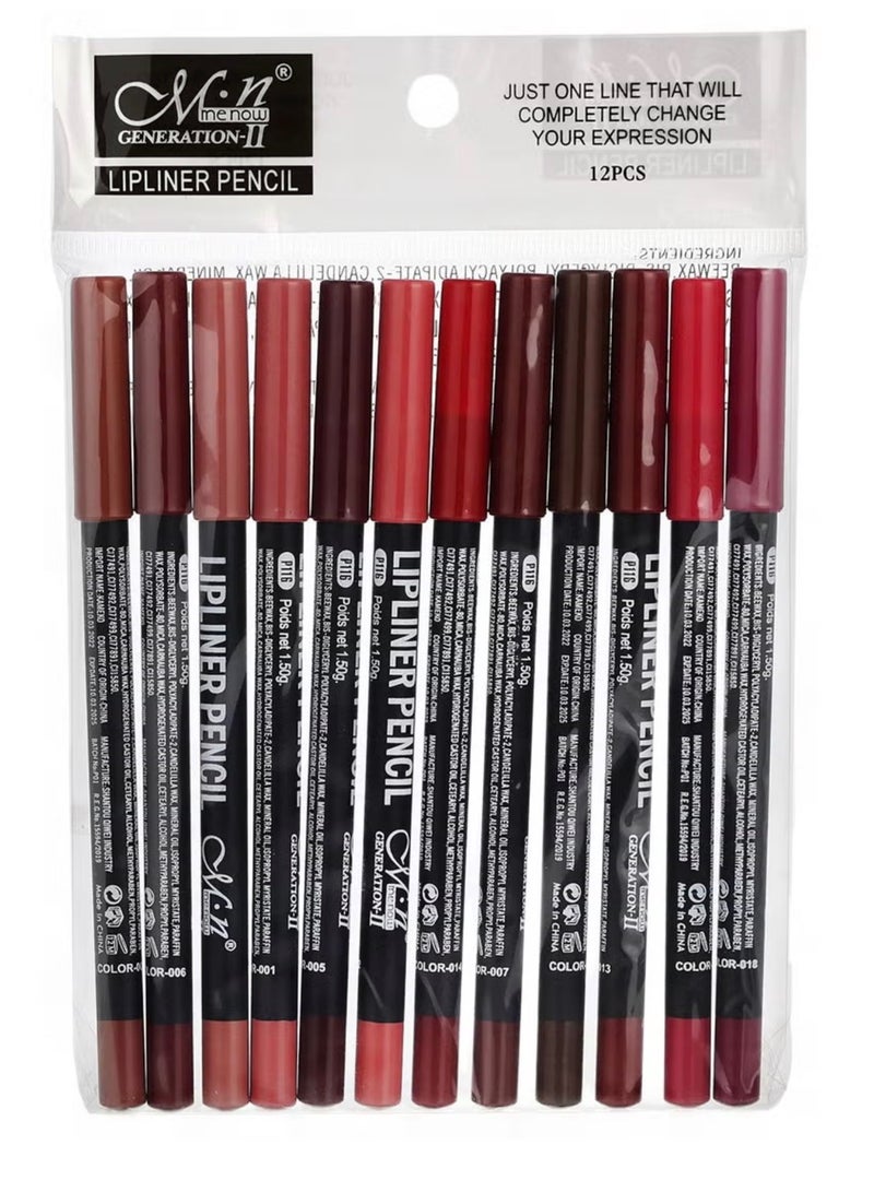 Me Now 12-Piece M.N menow Lip Liners -12 Colors lip liners - Image 3