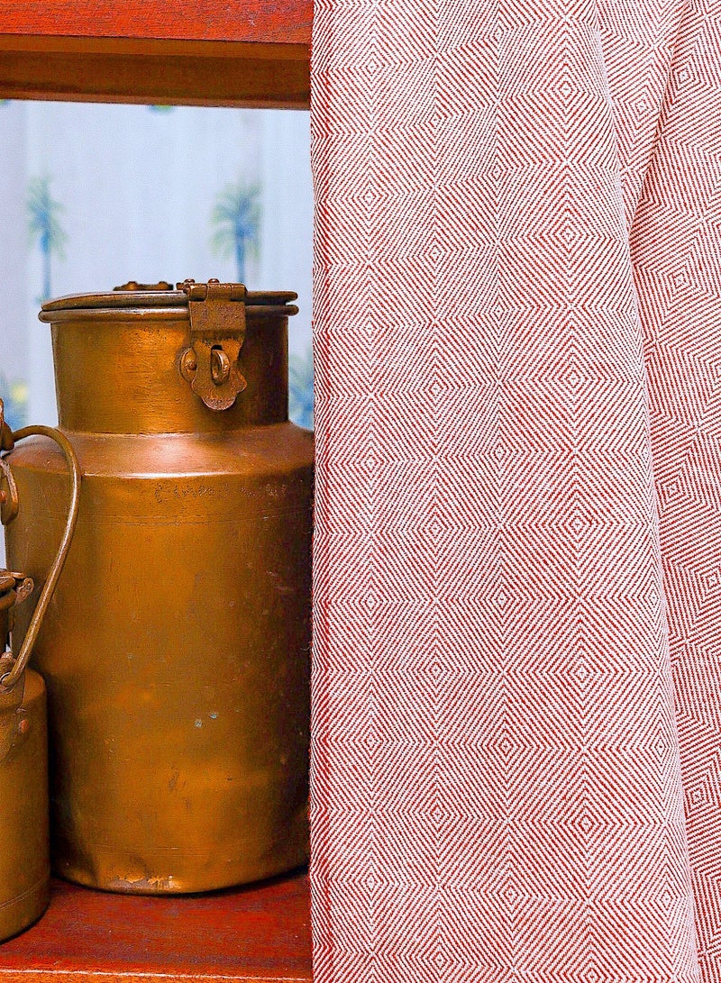 OJARIYA Handwoven Premium Organic Handloom Cotton Red and White Throw Blanket  - Image 4