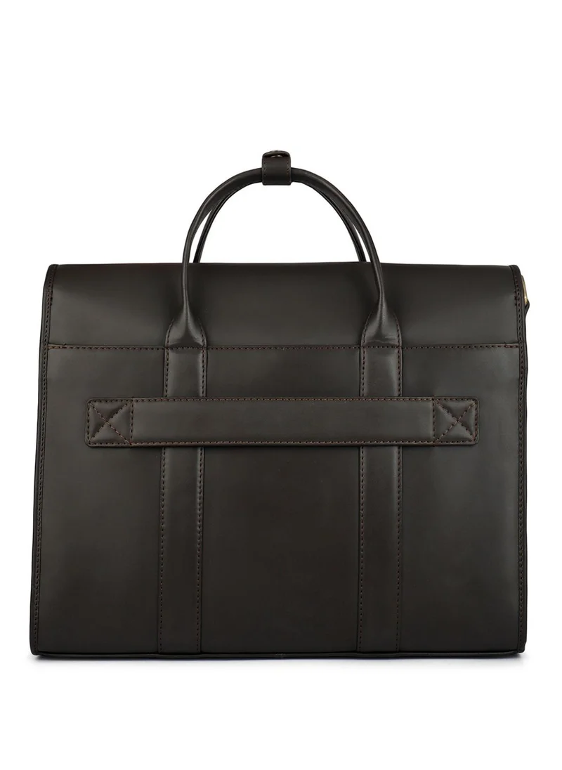 Da Milano  Da Milano Genuine Leather Brown Laptop Bag for Men | Best Price UAE