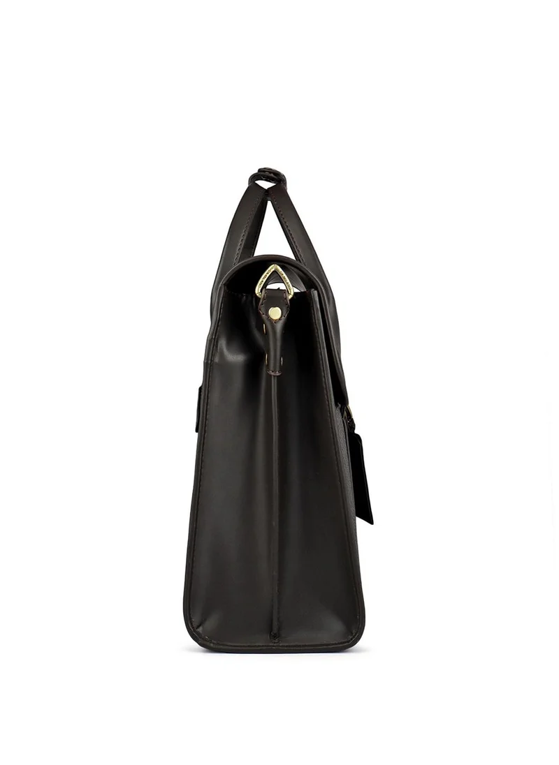 Da Milano  Da Milano Genuine Leather Brown Laptop Bag for Men | Best Price UAE
