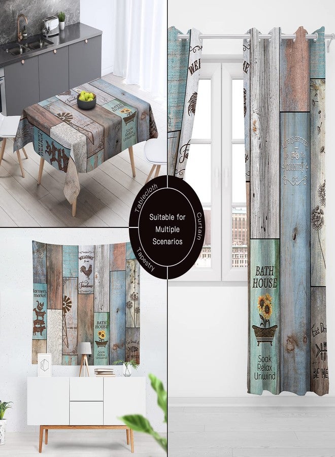 Witzest Farmhouse Rustic Shower Curtain Set Vintage Country Shower Curtains for Bathroom Wood Farmhouse Bathroom Decor Polyester Fabric-72" x 72" - Image 4