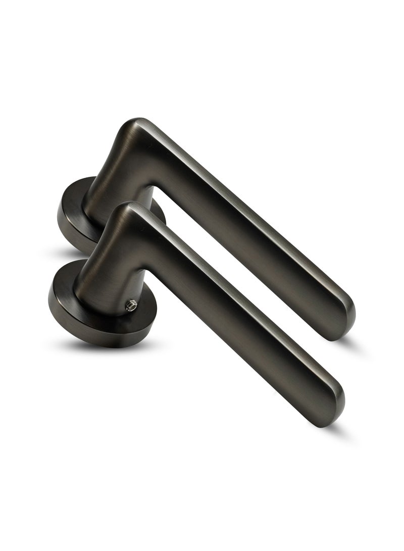 CINCINNO Venator Premium Anti-Rust Zinc Door Handle Pair – Durable & Stylish for Home & Office, UV Protection, 2-Year Color & 5-Year Mechanical Warranty, Salt Spray Tested (Gun Metal Grey)  - Image 1