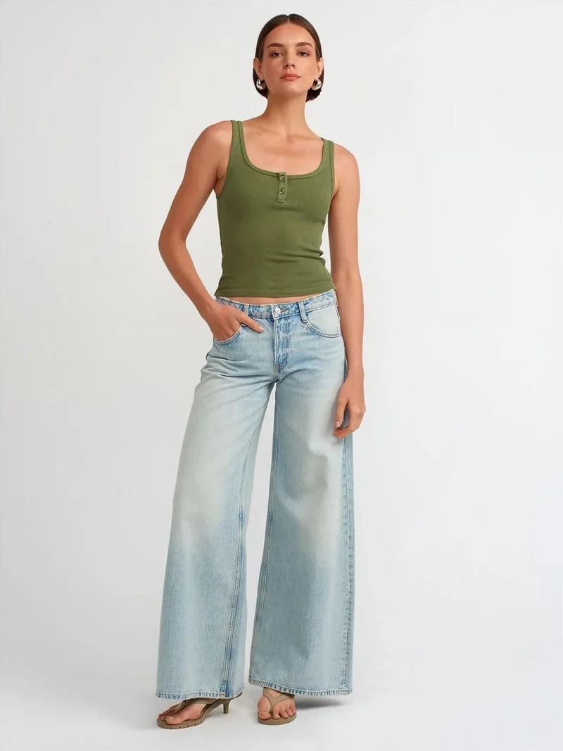 ديلفين Dilvin Sleeveless Slim-fit Jersey Blouse