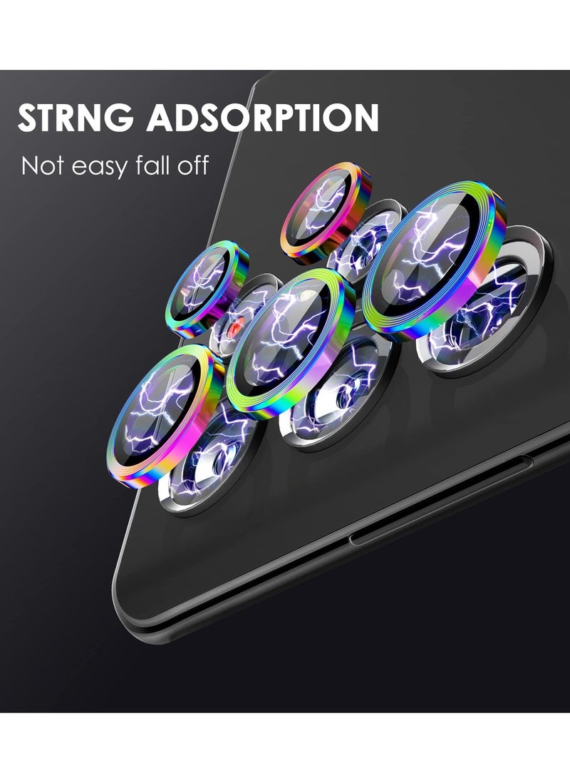 KASTWAVE Camera Lens Protector for Samsung Galaxy S22 Ultra, 9H Tempered Glass, Scratch Resistant, Metal Ring Camera Cover Screen Protector for Galaxy S22 Ultra 5G (Color)  - Image 3