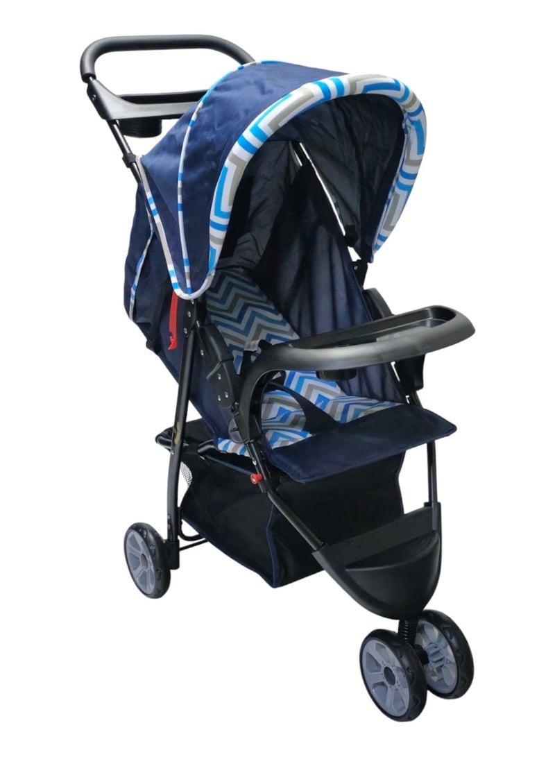 BABYCARA 3 Wheels Baby Stroller Lightweight with Top Tray Compact And Stylish Design For 6 Months To 3 Years - Image 1