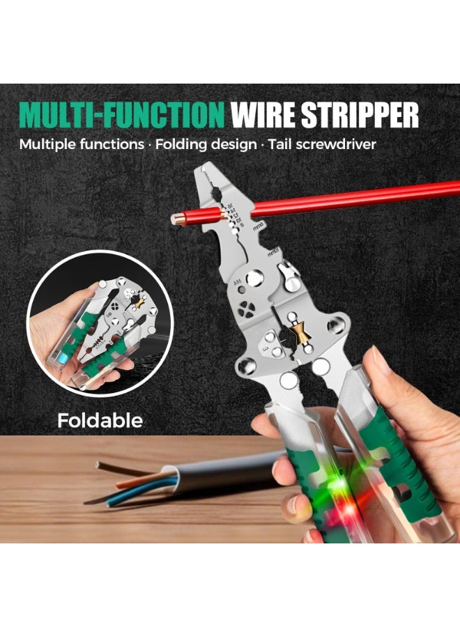 أوشيما 18 في واحدة من ماكينات تجزئة الأسلاك القابلة للطي، و 2025 ماكينات تجزئة أسلاك جديدة مزودة بكاشف للجهد، وقواطع كبلات مزودة بكابل قطع وسحب أسلاك (1PCS) - Image 2