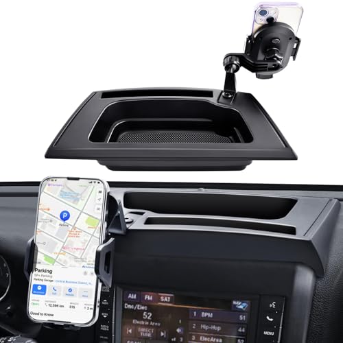 MEALAM 2011 2012 2013 2014 2015 2016 2017 Jeep Wrangler JK JKU Phone Mount, Multi-Mount Phone Holder Dash Tray Storage Box System Kit with Extension Arm Metal Rod - Image 1