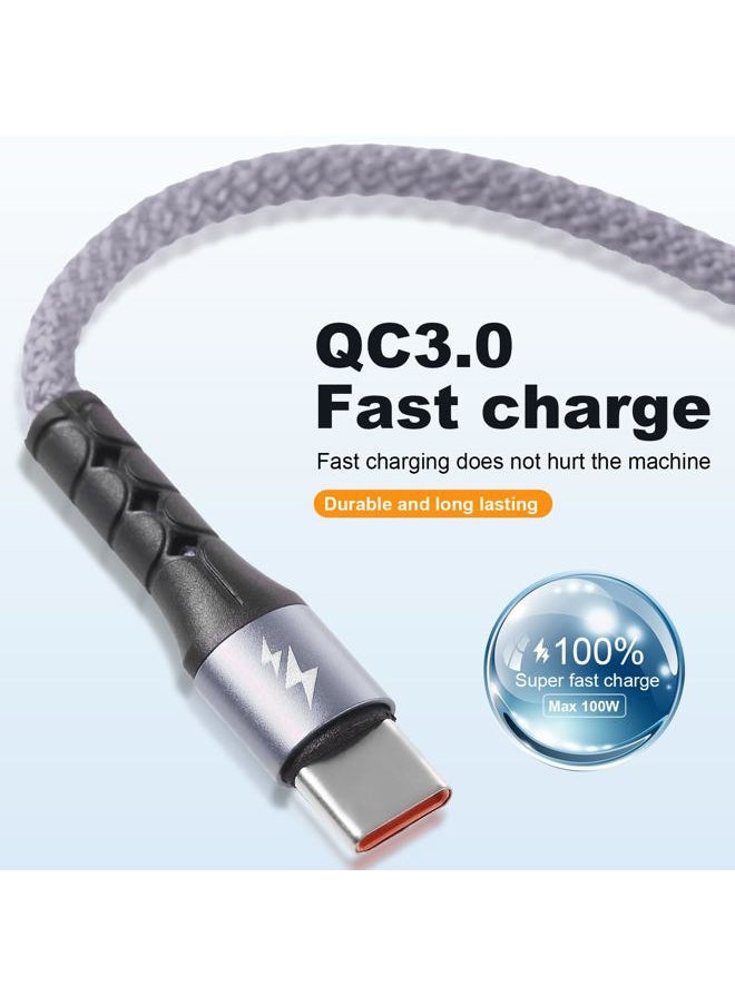 Multi USB C Cable Fast Charging, [4FT/2 Pack] QC 3.0(3A) USB C Splitter Cable, 4 in 1 Charger Cord with 4 Type C Port, for iPhone 16/15 Series, iPad Air/Pro, Samsung Galaxy S24 S23, Pixel, PS5