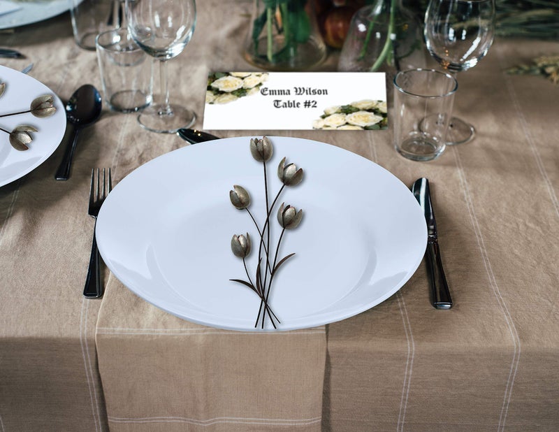 Hamilco Blank Tent Name Place Table Cards 3 1/2" x 11" Folded Card Stock - White Cardstock Paper 80lb Cover - 100 Pack - Image 5