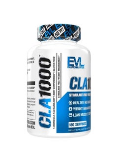 Evlution Conjugated Linoleic Acid CLA Pills - CLA 1000mg Diet Pills to Support Weight Loss Fat Burning Lean Muscle and Faster Metabolism - Stimulant-Free CLA 1000mg Safflower Based Fat Loss Support Pills - 180 
