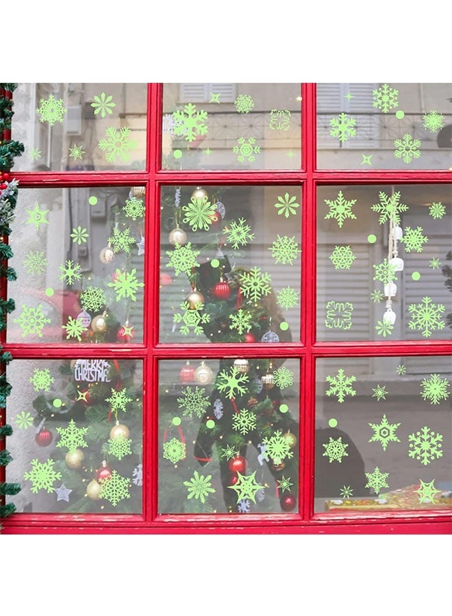 JCB CHIC DIY Christmas Windows Stickers Wreath Snowflakes Santa Claus Xmas Tree Wall Window Clings Door Mural Decals Static Sticker for Showcase Winter Party Decorations - Image 3