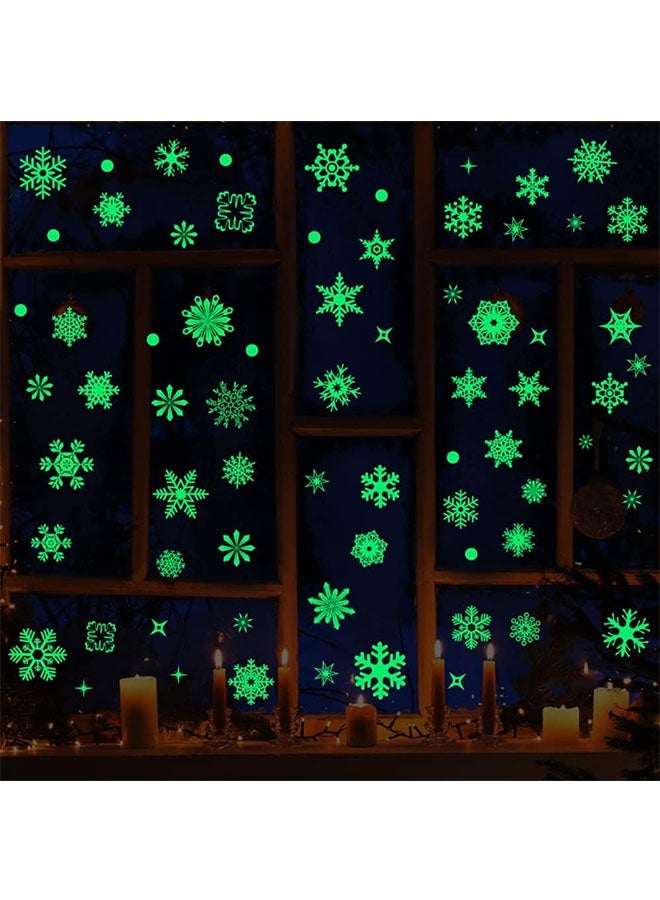 JCB CHIC DIY Christmas Windows Stickers Wreath Snowflakes Santa Claus Xmas Tree Wall Window Clings Door Mural Decals Static Sticker for Showcase Winter Party Decorations - Image 1