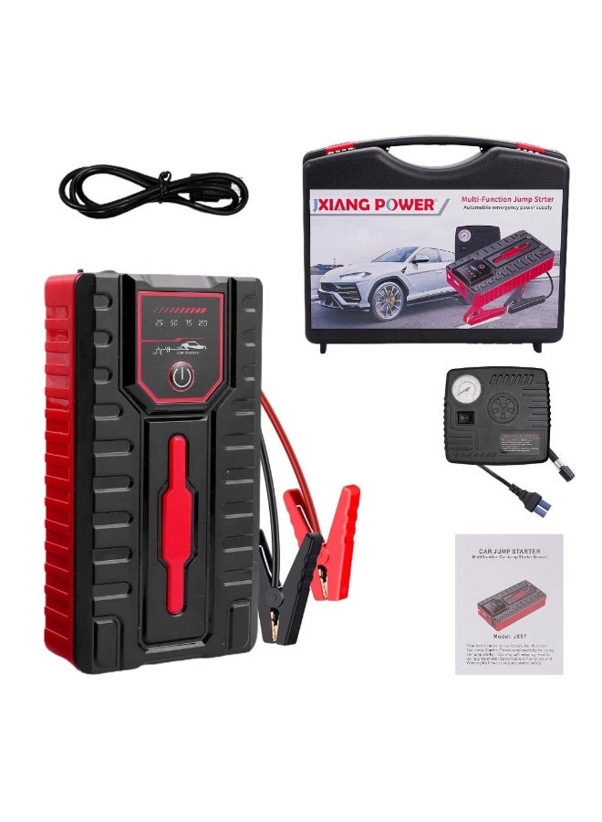 TIGER Multifunctional 12V Car Jump Starter Powerbank with Smart Safety Clamps, USB Fast Charging Port, LED Emergency Flashlight, Digital Display – High-Performance Lithium Battery Booster for Cars, Mobiles & Gadgets – Works in Hot & Cold UAE Weather – US/EU Compatible - Image 1