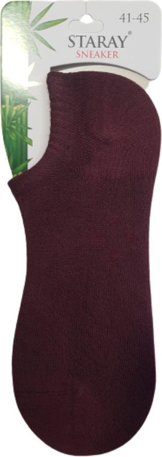 Staray 6 Pairs Claret Red Color Seamless Bamboo Sneaker Invisible Socks 