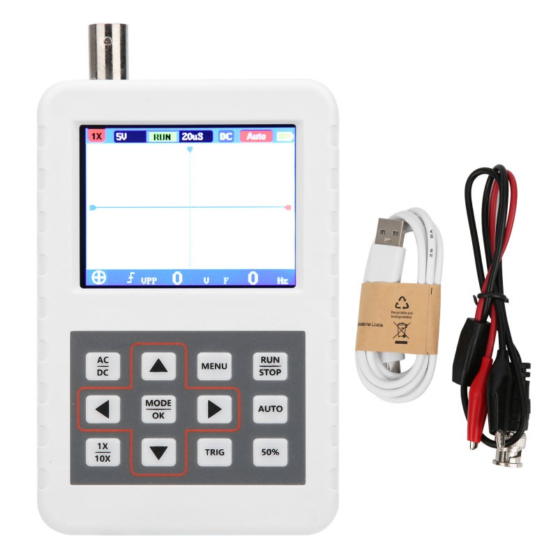 Handheld Digital Oscilloscope 1-Channel 5MHz Bandwidth 20MSps Sampling Rate - 2.4-Inch LCD Screen Waveform Storage for Maintenance RD - Image 1