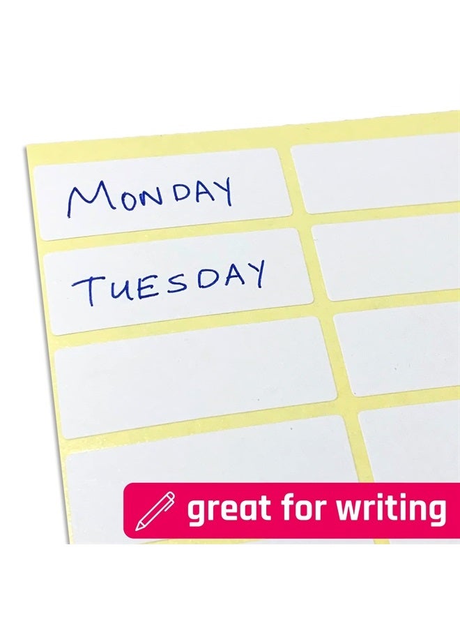 TownStix 1000 Pieces, 1.5" x 0.5" - Labels Stickers to Write On, Matte White - Image 2