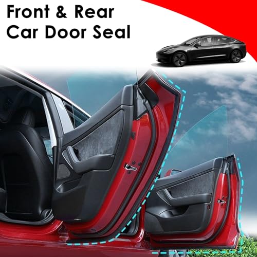 TSTESE 9 Pack Soundproof Sealling Strips Compatible with Tesla Model 3 2020-2024 2025 Accessories Door Seal Kit Soundproof EPDM Rubber Weather Draft Strip Wind Noise Reduction Sound Proofing Kits - Image 3