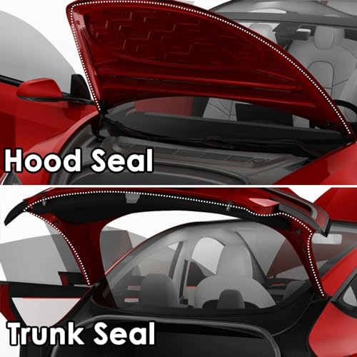 TSTESE 9 Pack Soundproof Sealling Strips Compatible with Tesla Model 3 2020-2024 2025 Accessories Door Seal Kit Soundproof EPDM Rubber Weather Draft Strip Wind Noise Reduction Sound Proofing Kits - Image 5