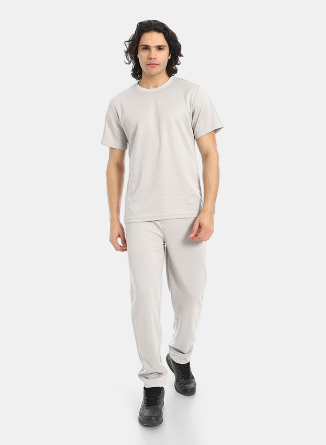 Red Circle Short Sleeves Slip On T-Shirt and Pants Set - Image 1