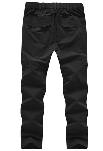 YSENTO Women's Hiking Pants Lightweight Stretch Quick Drying UPF 50 Camping Travel Work Cargo Pants 6 Pockets Black Size L - Image 2