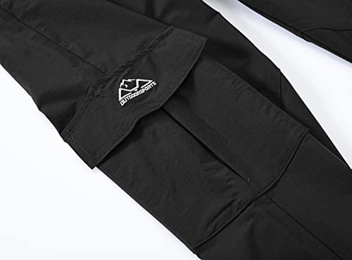 YSENTO Women's Hiking Pants Lightweight Stretch Quick Drying UPF 50 Camping Travel Work Cargo Pants 6 Pockets Black Size L - Image 5