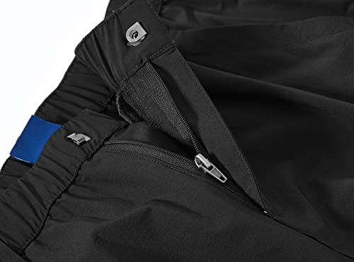 YSENTO Women's Hiking Pants Lightweight Stretch Quick Drying UPF 50 Camping Travel Work Cargo Pants 6 Pockets Black Size L - Image 4