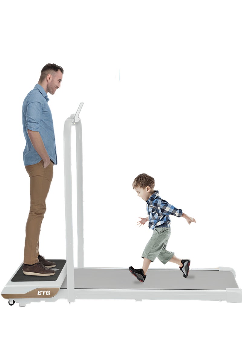 ETG 2-in-1 Foldable Treadmill & Vibration Plate | 0.75HP Quiet Motor | 1-8 KM/H Adjustable Speed | 110KG Capacity | for Home Fitness & Office Walking - Image 2