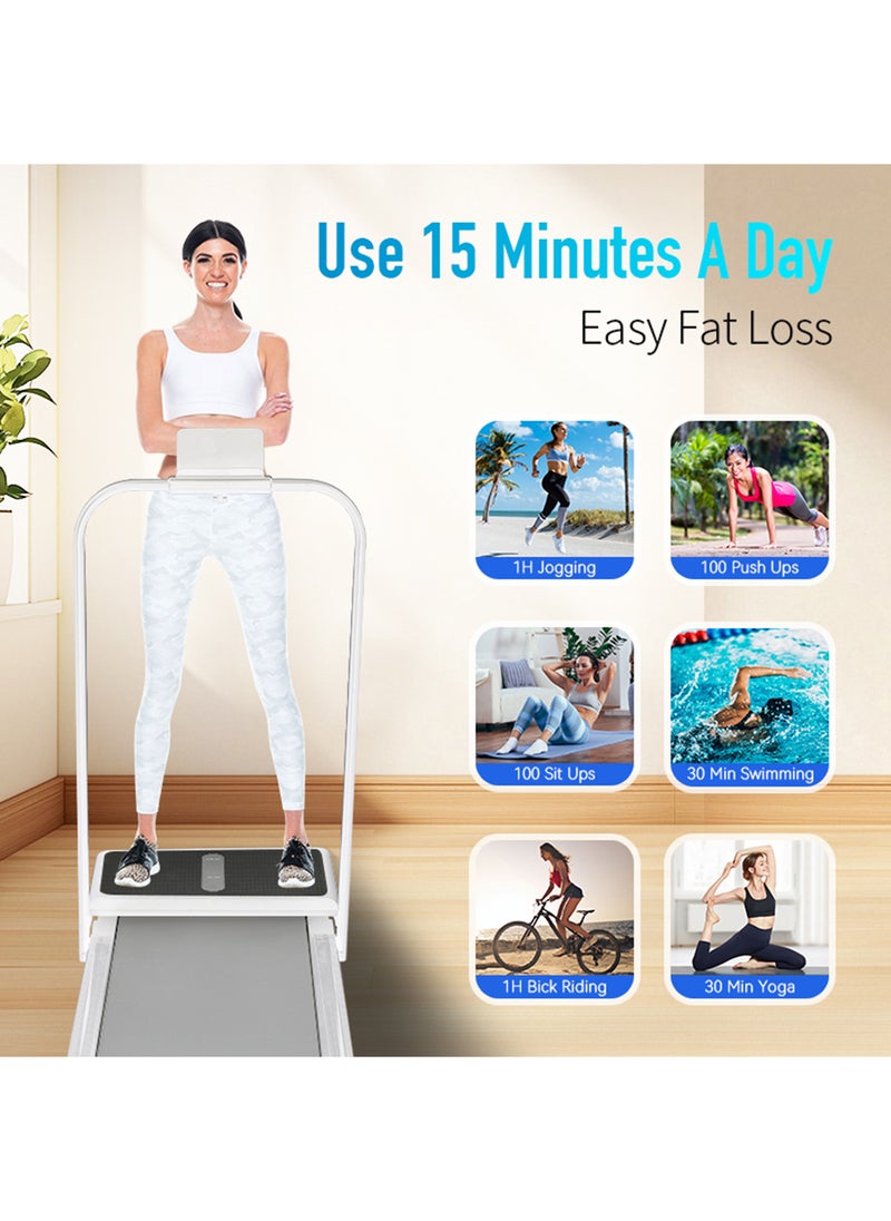 ETG 2-in-1 Foldable Treadmill & Vibration Plate | 0.75HP Quiet Motor | 1-8 KM/H Adjustable Speed | 110KG Capacity | for Home Fitness & Office Walking - Image 4
