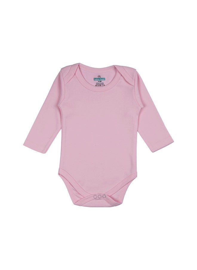 Babies Basic 100% Super Combed Cotton, Long Sleeves Romper/Bodysuit, For New Born To 24Months, Set Of 6 - Blue, Orange, Brown, Pink, Lemon, White  - Image 4