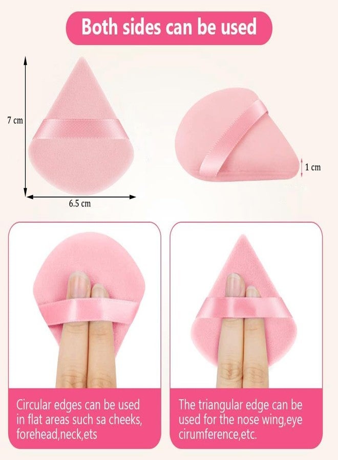 INOVERA (LABEL) 6 Pieces Powder Puff Face Makeup Sponge - Loose Foundation Blending Sponges Set - Triangle Shape Beauty Blender Tool for Wet & Dry Powders (Pink) - Image 3