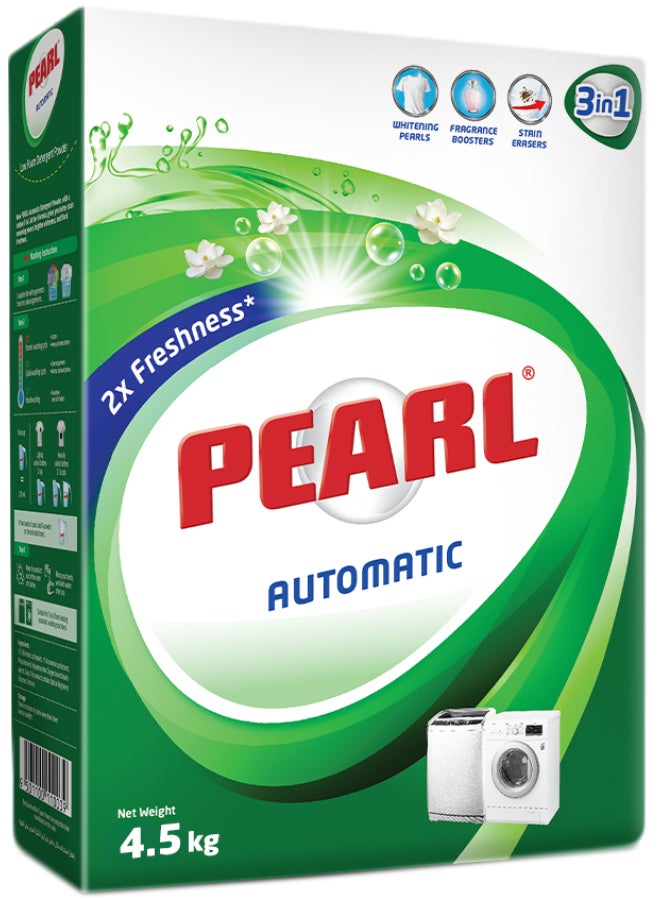 Pearl Laundry Detergent Powder Low Foam Original 4.5kg Promo Pack Whitening Pearls Stain Removal for Automatic Front & Top Load Machines - Image 1
