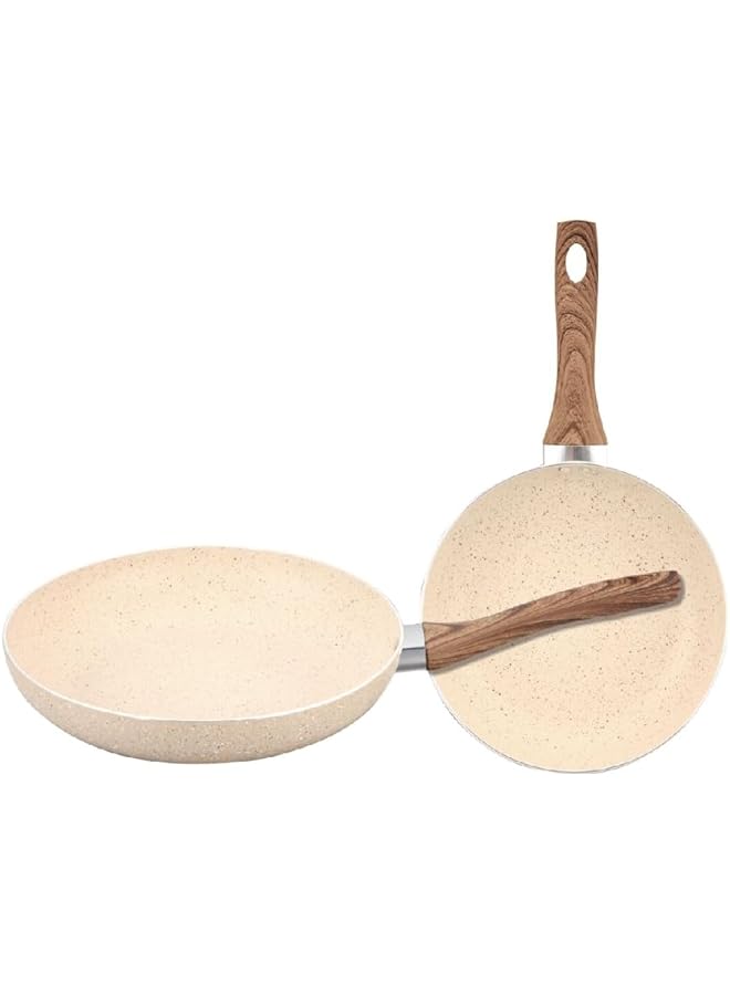 بارفيت مقلاة غير لاصقة بمقبض مريح من قطعتين، لون كريمي، 24/28 سم، Kp 02M - Image 1