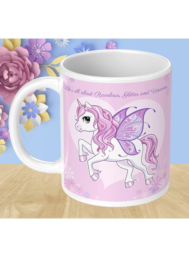 NH10 DESIGNS NH10 Designs Unicorn Printed Coffee Mug for Girls, Unicorn Keychain, Cartoon Mug for Kids Birthday Gift Return Gift Animated Cartoon Mug for Unicorn Lover (Tea, Coffee, Milk Mug UNCRNWTMK 39 - Image 4