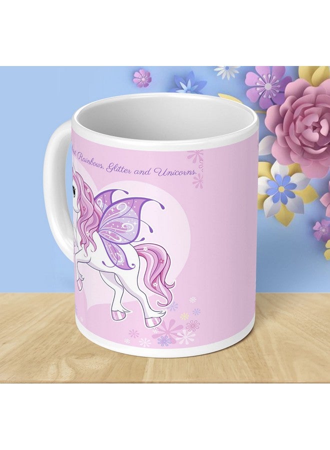 NH10 DESIGNS NH10 Designs Unicorn Printed Coffee Mug for Girls, Unicorn Keychain, Cartoon Mug for Kids Birthday Gift Return Gift Animated Cartoon Mug for Unicorn Lover (Tea, Coffee, Milk Mug UNCRNWTMK 39 - Image 3